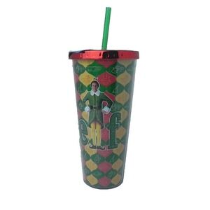 NEW Christmas‎ Elf Movie 20 oz Insulated Double Walled Cup w/ Straw NIB